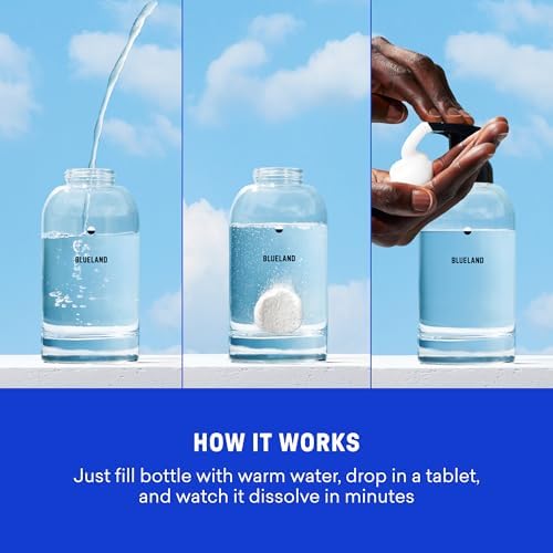 BLUELAND Hand Soap Starter Set, 1 Bottle with 4 Refill Tablets, Variety - Image 2