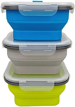 CARTINTS Large 1200ml Collapsible Bowls with Lids Silicone Camping Bowls, with Airtight Lids, Microwave and Freezer Safe, Set of 3 - Image 2