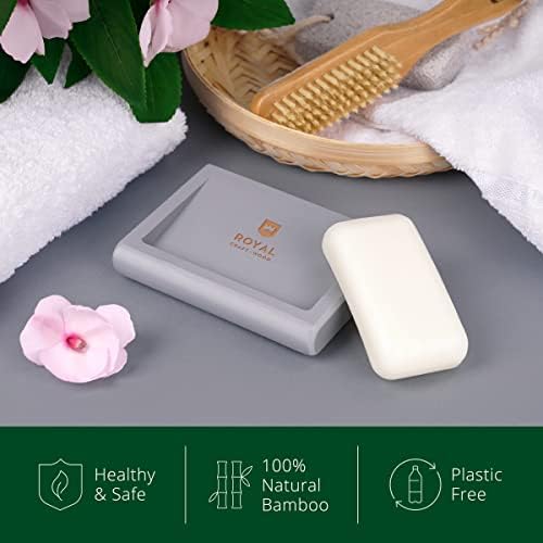 ROYAL CRAFT WOOD Bamboo Soap Dish - Self Draining Soap Holder for Bathroom, Shower, Kitchen Sink | Natural Non-Toxic Soap Tray (Gray) - 1 Pcs - Image 7