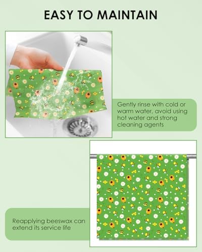 Beeswax Food Wraps 1 Meter Roll 13 x 39 Inch Reusable Beeswax Wraps Eco-Friendly Sustainable Food Storage Wraps for Sandwich, Cheese, Fruit, Bread, Snacks - Image 4