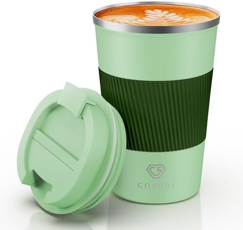CS COSDDI 12 oz Coffee mug - Stainless Steel Coffee Cup with Leakproof Lid by CSCOSSDI