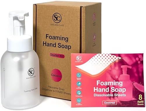 Hand Soap Sheet Starter Kit: Coconut Scent, Makes 4 Bottles by SolubleCare