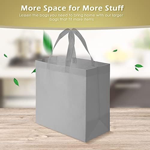 Reginary 100 PCS Non Woven Tote Bags Bulk,Gray - Image 7