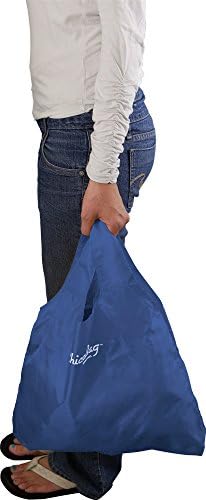 ChicoBag Original Compact Reusable Grocery Bag with Attached Pouch and Carabiner Clip- 4 Pack Blue - Image 5
