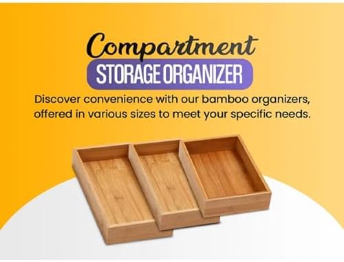YBM Home Bamboo Drawer Organizer Storage Box for Kitchen Drawer, Junk Drawer, Office, Bedroom, Children Room, Craft, Sewing, and Bathroom, 3x6x2 inch - Image 3