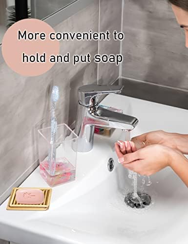 Home Bamboo Wood Soap Box Holder, Double Layer Draining Soap Box Hand Craft Bathtub Shower Dish Accessories Keeps Soap Dry… - Image 2