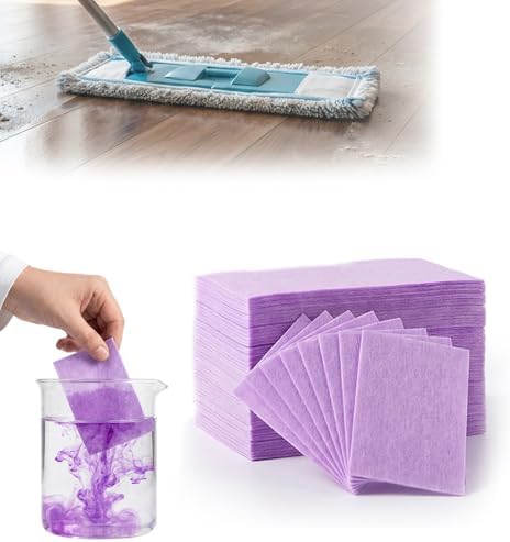 120-Pack Multi-Surface Floor Cleaning Tablets, Multiple Effect the Floors Clean, Water Soluble Floor Cleaner Sheets for Mopping Hardwood, Floors, Wall Tiles, Glass (Purple(120 Piece)) by xieJY