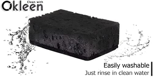 Black Scrub Sponges. Made in Europe. 9 Pack, 4.3x2.8x1.4 inches. Heavy Duty and Non Scratch Fiber. Kitchen Sponges Pack with No Smell. for Dishes and Household Washing - Image 4