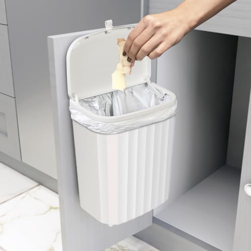 Glad Roomate Under Counter Waste Bin | Space Saving Small Trash Can for Kitchen Cabinet, Bathroom or Office | Dual Lid for Ease of Opening, 9 Liter, White - Image 6