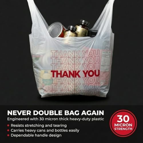 TashiBox 100 Ct Plastic bags, Shopping Bags, Thank You Bags - Image 5