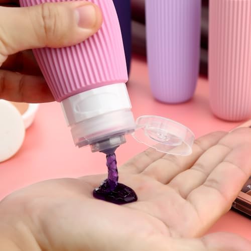 Mrsdry Travel Bottles for Toiletries, Tsa Approved 3oz Portable Travel Bottles, BPA Free Leak Proof Squeezable Silicone Travel Size Containers, Travel Accessories with Clear Toiletry Bag (4 Pack) - Image 3