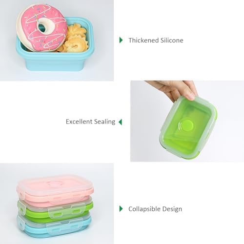 Alimat PluS 11.8oz Silicone Collapsible Travel Food Containers 3 Pack - Image 4