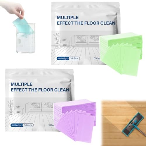 Multiple Effect The Floor Clean, 2027 New Multi Effect Floor Clean Tablets, Concentrated Cleaner for Hardwood, Tile, Laminate & More (Green+Purple, 100PC+100PC) by Unknown