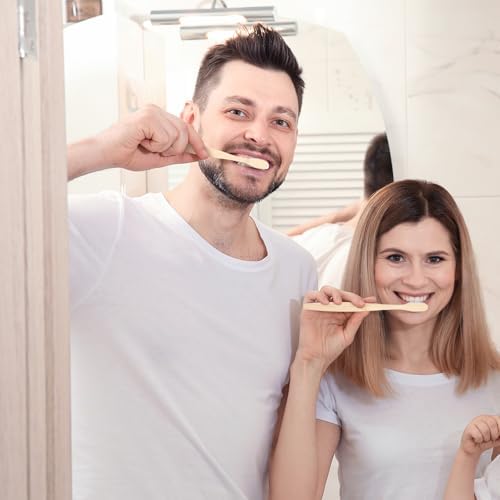 Vesici 400 Pcs Bamboo Toothbrushes Bulk, Black, White - Image 7