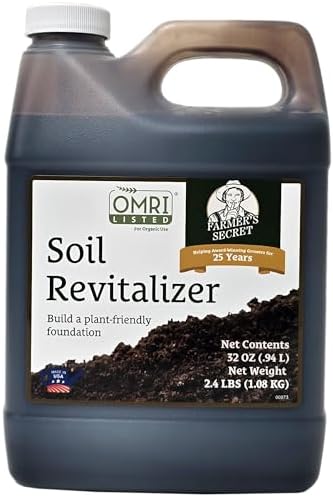 Farmer’s Secret Soil Revitalizer - Organic (OMRI Listed) Dirt Health Booster - Liquid Compost Soil Amendment - Activated Humic Acid - Great for Fall/Spring Application (32oz) by FarmersSecret