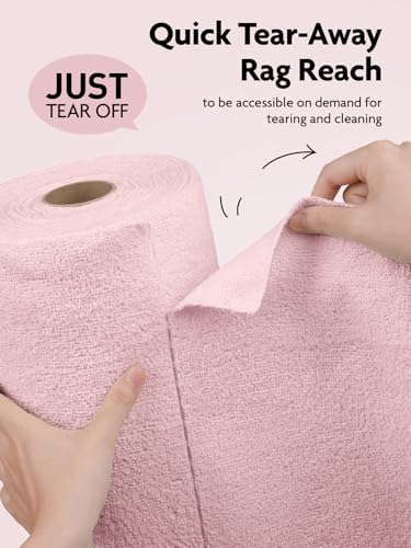 Fantasticlean Microfiber Cleaning Cloth Roll- 60 Sheets,12" (Pink,Lavender) - Image 2