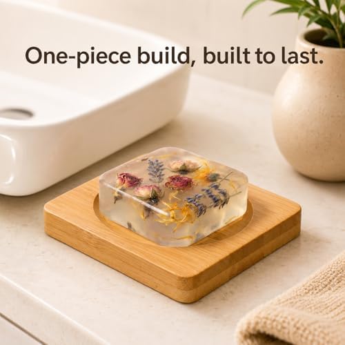 2Pcs Bamboo Soap Dish Holders Wooden Soap Dishes for Shower - Image 4