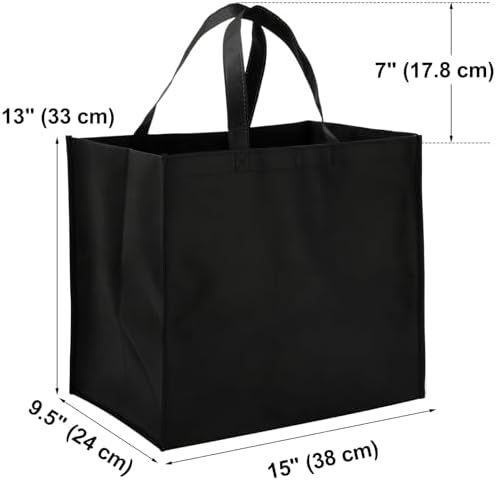 Tosnail 12 Pack Reusable Grocery Bags with Handles, Black, Blue, Green - Image 2