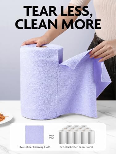 Fantasticlean Microfiber Cleaning Cloth Roll- 75 Sheets, 12"x12" (Lavender) - Image 2