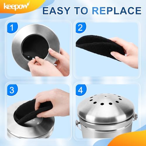 KEEPOW 12 Pack Compost Bin Filter for Kitchen Compost Bin Pail - Image 4