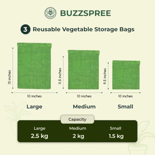 Eco-Friendly Organic Cotton Mesh Produce Bags [Pack of 6] | Reusable Mesh Produce Bags for Grocery Shopping, Fruit & Vegetable Storage | Washable Drawstring Vegetable Bags for Kitchen & Fridge - Image 3