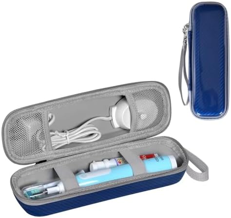 Toothbrush Travel Case for Oral B/Oral-B Pro 1000 1500 5000 7000 7500 6000 9600/ Phlips Sonicare 4100 5100 1100 6100 5300 Electric Toothbrush, Portable Hard Protective Storage Bag (Blue) by TUNYINSH