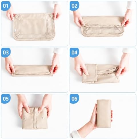 6 Set Packing Cubes, Luggage Packing Organizers for Travel Accessories, Carry on Suitcase Organizer Bags, Travel Essentials Luggage Accessories for Cruise Ship (Beige) - Image 5