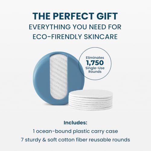LastRound Reusable Makeup Remover Pads - 7 Washable Eco-Friendly Reusable Cotton Rounds for Face - Sustainable & Soft Cotton Face Pads for Facial Cleansing & Eye Makeup Removal - Travel Storage Case - Image 3