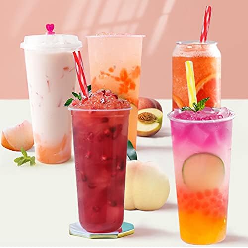 Honest ECO Reusable Stirrer Straws with Cleaner Brush Short Assorted color Plastic Pipes fit for Milk & Juice & Coffee & Smoothies & Cocktail & Kids Straws Kit (24Count-7.5in) - Image 7