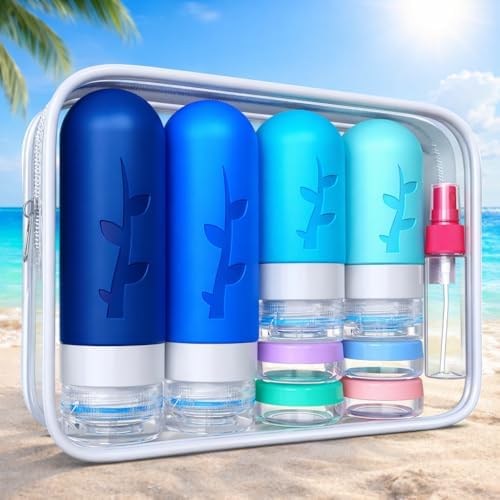 Tocelffe 18pack Travel Bottles for Toiletries,TSA Approved Silicone Travel Containers jar for Toiletries,Leak Proof Refillable Liqus Shampoo And Conditioner Essentials toiletry - Image 6