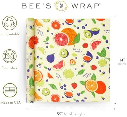 Bee's Wrap Beeswax Wrap Roll, 14 x 52 in - Fresh Fruit - Image 2
