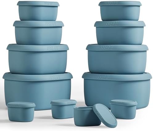 ISSEVE 12Pcs/Set Nesting Silicone Food Storage Containers with Lids by ISSEVE