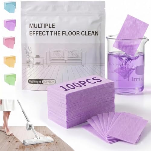 Floor Cleaning Tablets Multi-Surface Cleaner, Multi-Effect Floor Cleaning Sheets Wood Cleaner Tablets for Mopping Luxury Vinyl Plank Wood Flooring Deep Cleans (Lavender Scent, 300PCS) by WelcometoSundownAura
