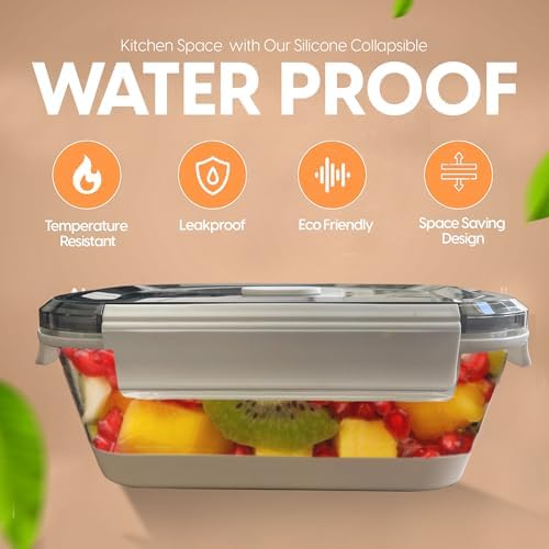 A MILLI Collapsible Food Storage Containers with Lids, 2 Pack Large Silicone Bowls 27oz & 40oz, Leakproof Airtight Foldable Lunch Box, BPA Free Microwave Freezer Dishwasher Safe, Camping RV Meal Prep - Image 7