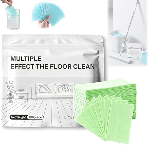 100 Piece Floor Cleaning Tablets Multi-Surface Cleaner, Multi-Surface Floor Cleaning Tablets, Multiple Effect the Floors Clean, Concentrated Cleaner for Hardwood, Tile, Laminate & More (Green) by Unknown