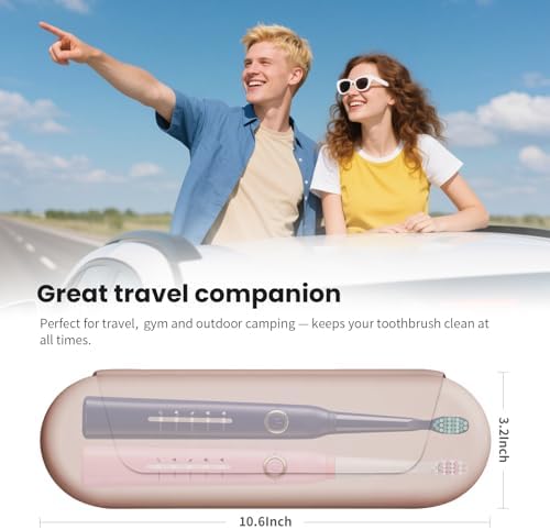 Silicone Electric Toothbrush Travel Case, Manual Toothbrush Travel Cover for Men and Women,Toothbrush Holder for Travel,Gym and More, Fits Most Manual and Electric Toothbrushes - Sand Pink - Image 6