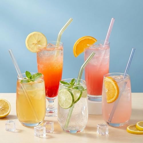 60 Pack Reusable Glass Straws, 8” x 8 mm Colorful Glass Straws - Image 6