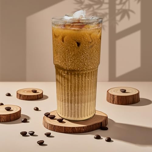 Luiaiog Glass Cups with Lids and Glass Straws,Mason Jar Cups High Borosilicate 20OZ Tumblers (2Pcs) for Coffee, Tea, Juice, Smoothies, Hot/Cold Drinks at Home, Office - Image 4