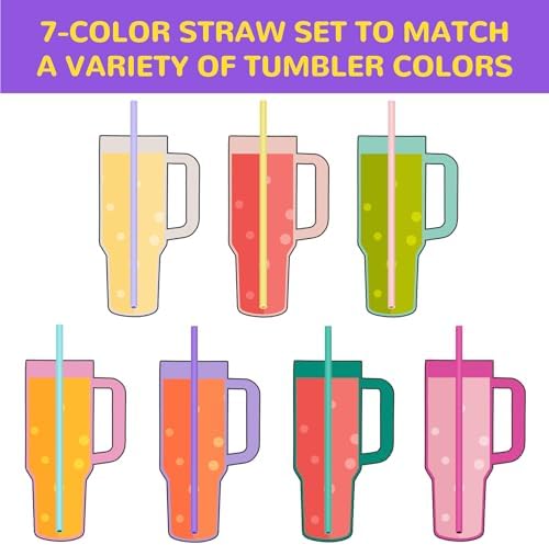 Tomorotec 7PCS Silicone Drinking Straws Fit for Stanley 40 oz 30 oz Tumbler - Image 6