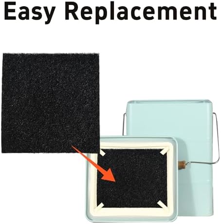 6PCS 5” Square Compost Bin Charcoal Filters, 0.4” Thick Activated Carbon Filters for Kitchen Countertop Compost Pail, Home Bucket Filter Replacements - Image 6