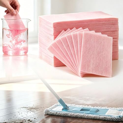 Floor Cleaning Tablets，Concentrated Soluble Dry Cleaning Sheets Multi-Effect Portable Mopping Solution for Home Tiles Hardwood Marble Pink 300 Pcs by Unknown