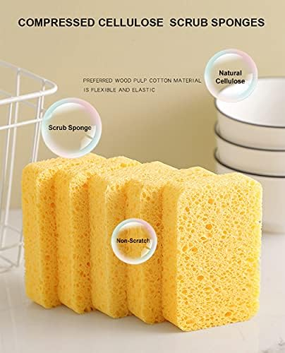 METUUTER Kitchen Sponges 12 Pack Natural Cellulose for Non Scratch Cleaning - Image 3