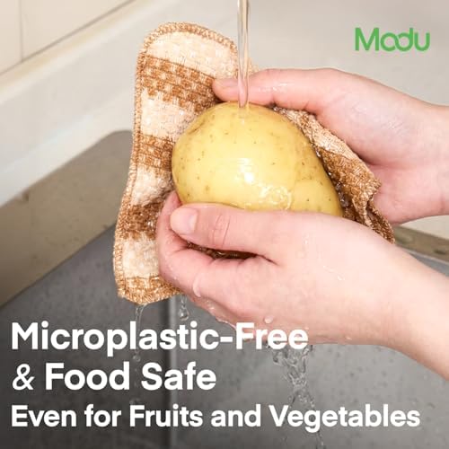 Modu 10 Pcs EcoCorn Dish Sponges Scrubbers – 100% Corn Fiber, Biodegradable Dishwashing Scrub Pads for Multipurpose Household Cleaning, Odor-Free, Plastic-Free Kitchen Mesh Net (Heavy Duty 10 Count) - Image 6
