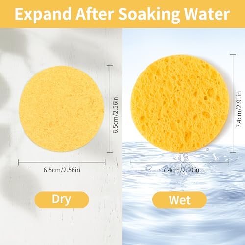 100-Count Compressed Facial Sponges, Yellow - Image 3