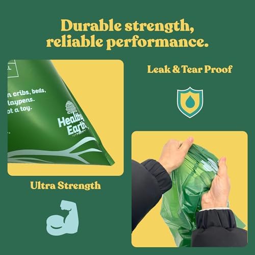 Healthy Earth 13 Gallon Compostable Drawstring Trash Bags, 1.13 Mil Extra Thick Tall Kitchen Liners (49.2 L), Heavy Duty Leak-Proof Food Scrap Bags, BPI & TÜV OK Compost Certified, 30 Count - Image 3