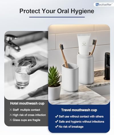 Travel Toothbrushes Holder – Portable Toothbrush Containers with Rinse Cup, Toothpaste Case with Leak-Proof Cover for On-The-Go Oral Care (Grey) - Image 5