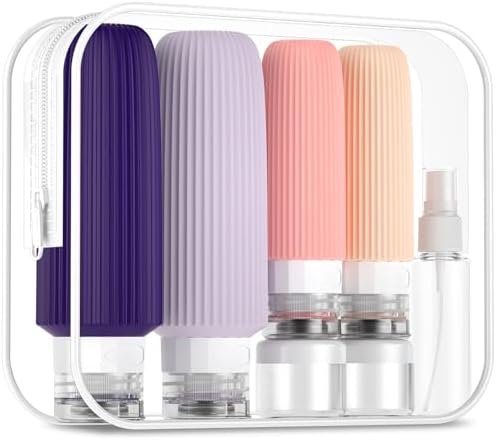 Mrsdry 16 Pack Travel Bottles for Toiletries, Large 6oz Silicone Travel Containers with No-Drip Valve and Wide Opening by Mrsdry