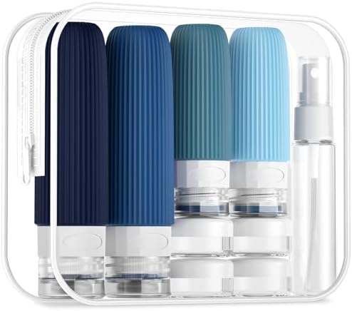 Mrsdry 16 Pack Travel Bottles Set, TSA Approved Leak Proof Silicone Squeezable Containers for Toiletries, Refillable Travel Accessories for Conditioner, Shampoo, Lotion & Body Wash Accessories by Mrsdry