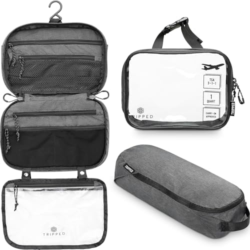 TRIPPED Travel Gear 3-Piece Travel Toiletry Bag Set by TRIPPEDTravelGear