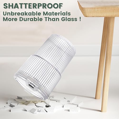 HIGIINC Iced Coffee Cups With Lids and Straws 4 Pcs, 16 OZ Unbreakable Glasses Drinking Set,Clear Plastic Cups Reusable Iced Coffee Tumbler with Lid and Straw, To Go Coffee Cups Dishwasher Safe - Image 4